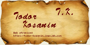Todor Košanin vizit kartica